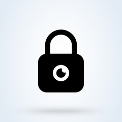 Privacy eye lock. Simple modern icon design illustration.