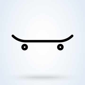 skateboard icon. Simple modern  design illustration.