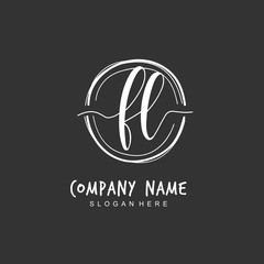 Handwritten initial letter F L FL for identity and logo. Vector logo template with handwriting and signature style.