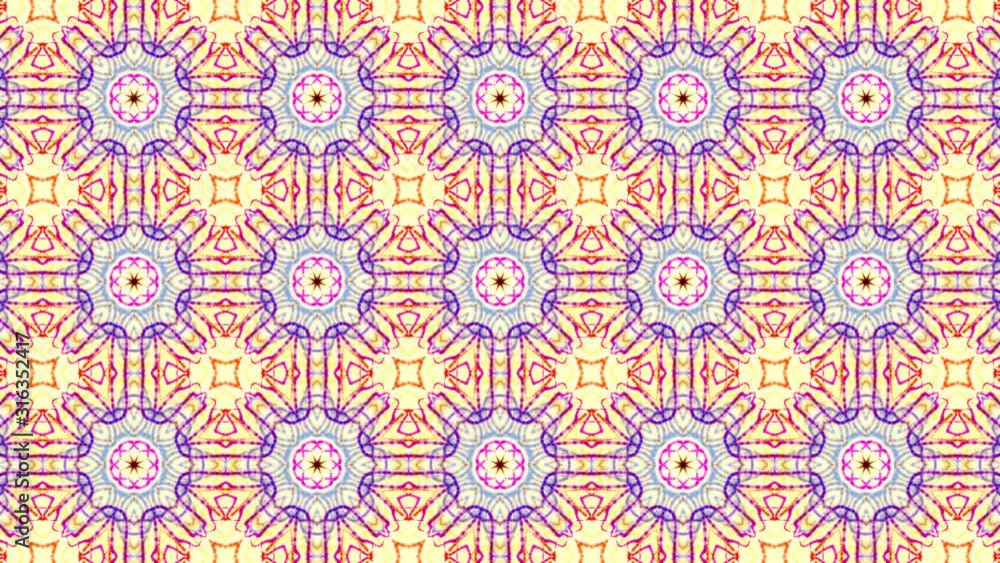 Poster beautiful multi-colored kaleidoscope pattern. three-dimensional abstract animation. background. 3d r