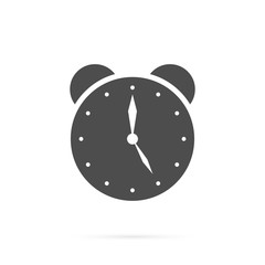 Flat long clock icon isolated on white background