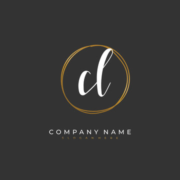 Handwritten initial letter C L CL for identity and logo. Vector logo template with handwriting and signature style.