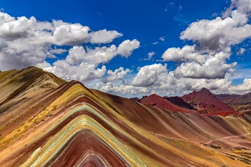 Papier Peint photo autocollant Vinicunca Peru, Cusco Region. Vinicunca, also called Montana de Siete Colores (Rainbow Mountain)