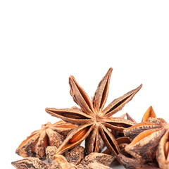 Group of star anise spice isolated on white background