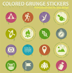 day of scouts colored grunge icons