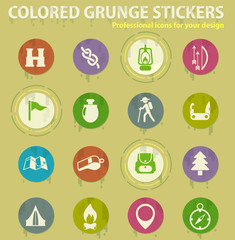 Fototapeta premium day of scouts colored grunge icons