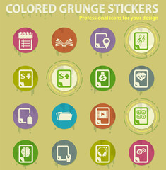 document colored grunge icons