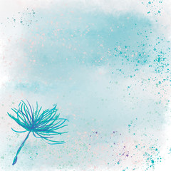 Fototapeta na wymiar Dandelion seed with blue abstract background