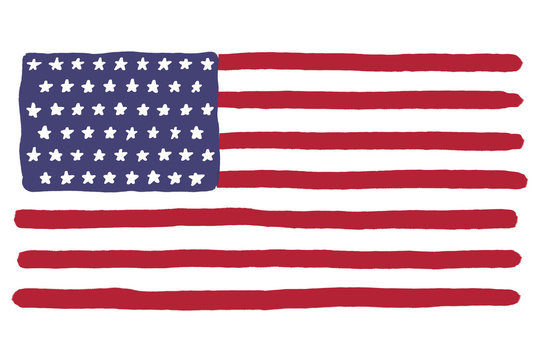 USA flag hand-drawn simple illustration