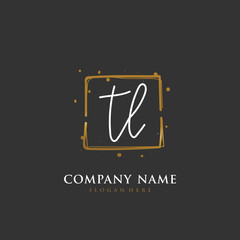 Handwritten initial letter T L TL for identity and logo. Vector logo template with handwriting and signature style.