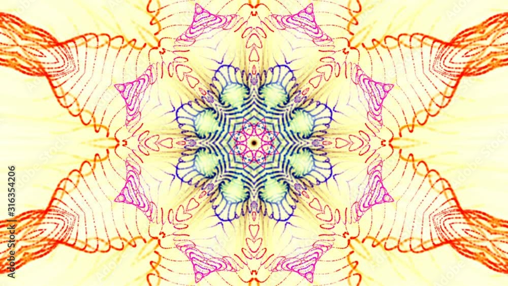Aufkleber beautiful multi-colored kaleidoscope pattern. three-dimensional abstract animation. background. 3d r