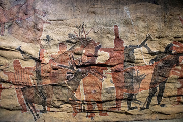 petroglyph cave painting reproduction in Mexico
