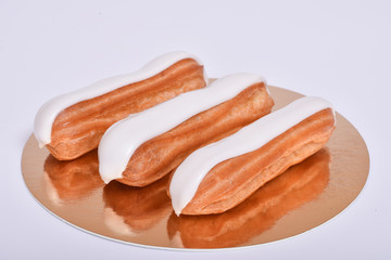 Custard cakes with cream..