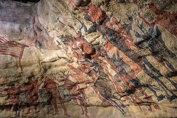petroglyph cave painting reproduction in Mexico