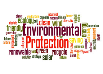 Environmental protection word cloud concept