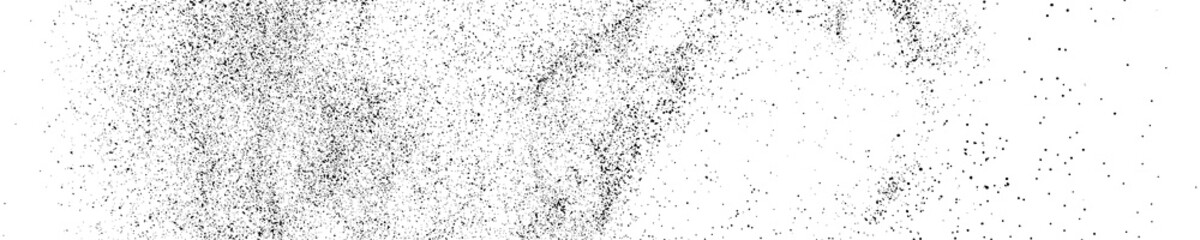 Fototapeta premium Black Grainy Texture Isolated On White. Panoramic Background. Dust Overlay. Dark Noise Granules. Wide Horizontal Long Banner For Site. Vector Illustration, EPS 10.