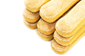 Biscuit cookies Lady's fingers. Bakery products. Savoiardi. Tiramisu. Dessert. Sugar dough.