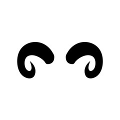 Horns icon, logo isolated on white background. Horns of the bull, goat, devil