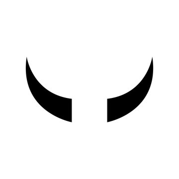 Horns icon, logo isolated on white background. Horns of the bull, goat, devil