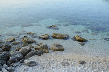 Stones in clear water