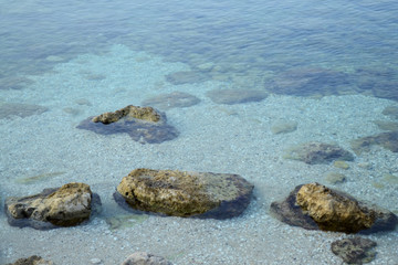 Big stones in water
