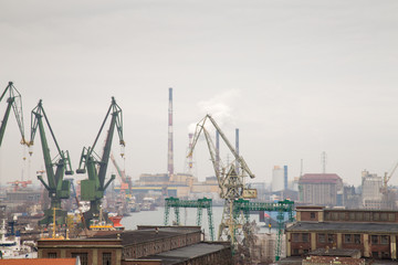 Fototapeta na wymiar Żurawie portowe Gdańsk
