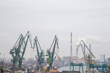 Żurawie portowe Gdańsk - obrazy, fototapety, plakaty
