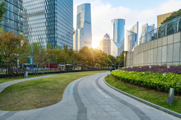 Obraz premium Financial center office building in Lujiazui, Shanghai, China