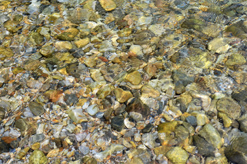 Stones under water