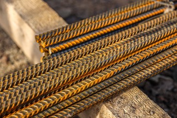 stack of metal steel pipes