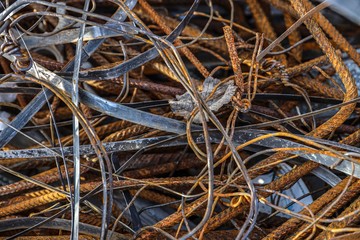 stack of metal steel pipes