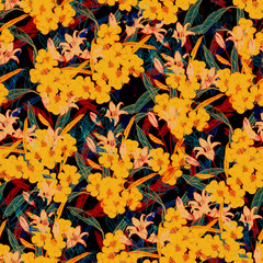 Beautiful seamless floral pattern background.