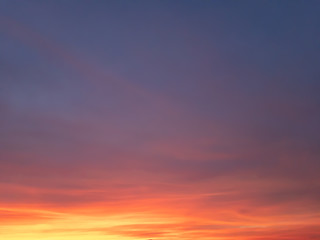 the sunset sky is red