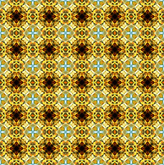 Pattern mandala kaleidoscope Abstract geometric colorful seamless background . Cross repeated squares and blocks background.