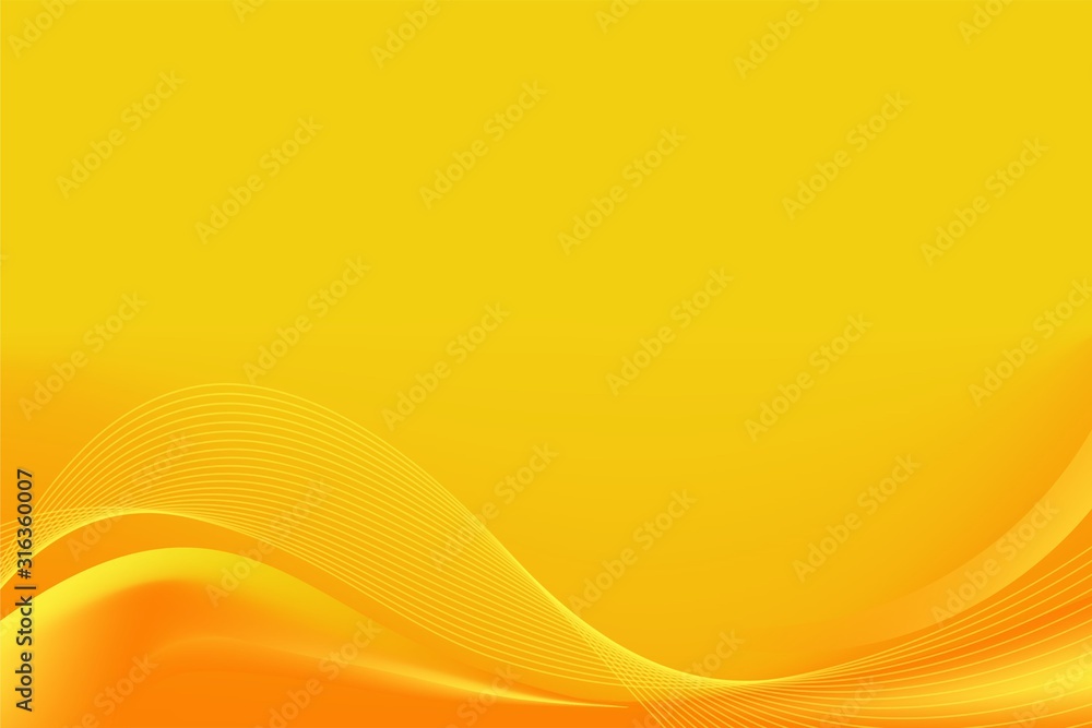 Poster abstract yellow background template vector, yellow background with smooth wave and gradient design