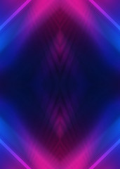 Dark abstract futuristic background. Neon lines glow. Neon lines, shapes. Multi-colored glow, blurry lights, bokeh. Empty stage background