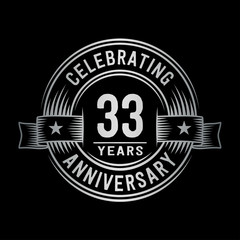 Fototapeta premium 33 years anniversary celebration logotype. Vector and illustration.