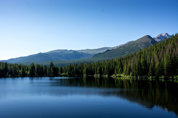 Naklejka na ściany i meble bear lake in summer in the rocky mountain national park, colorado united states of america