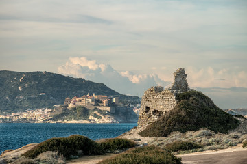 Punta Caldanu and citadel of Calvi in Corsica