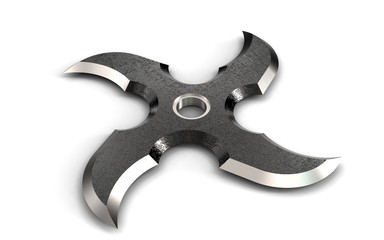 3d illustration of ninja shuriken isolated on white © Ildar