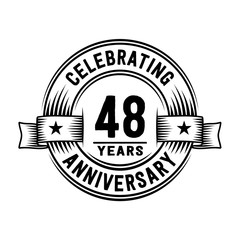 48 years anniversary celebration logotype. Vector and illustration.