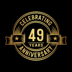 49 years anniversary celebration logotype. Vector and illustration.