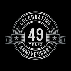 49 years anniversary celebration logotype. Vector and illustration.
