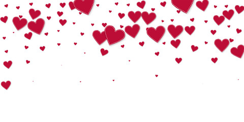 Red heart love confettis. Valentine's day falling 