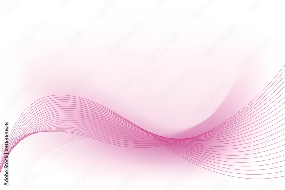 Poster abstract soft pink background template vector, pink background with smooth wave and gradient design