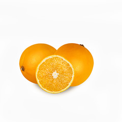 Orange fruit isolated on white background with clipping path.