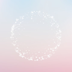 White heart love confettis. Valentine's day frame 