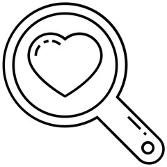Match Maker Concept, Heart with Magnifying Glass Vector, Date App Logo Concept on White Background