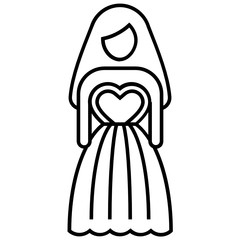 Bridal Wearing Traditional Frock Vector Icon Design concept