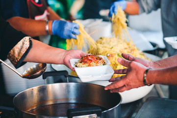 Provide help with food, help, donate food to the homeless